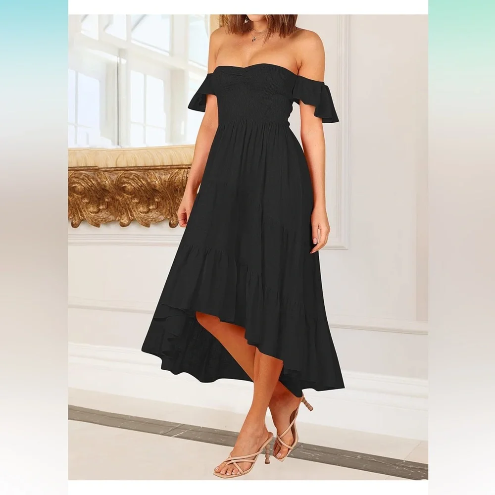Black Off Shoulder Dress - Picture 3 of 4